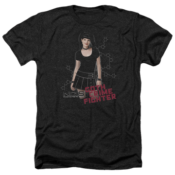 Charcoal men's heather t-shirt with NCIS Goth Crime Fighter graphic