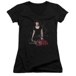 NCIS Goth Crime Fighter - Juniors V-Neck T-Shirt Juniors V-Neck T-Shirt NCIS   