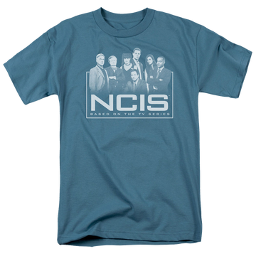 Slate men's regular fit t-shirt with NCIS The Gangs All Here graphic