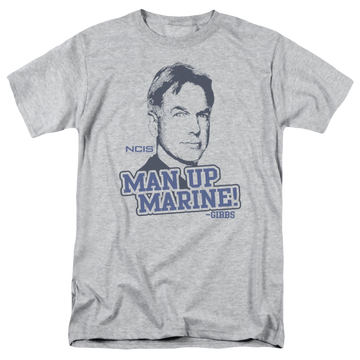 Athletic heather men's regular fit t-shirt with NCIS Man Up graphic