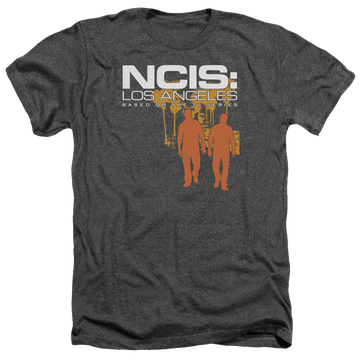 Charcoal men's heather t-shirt with NCIS Los Angeles Slow Walk graphic