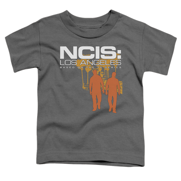 Charcoal kid's t-shirt for ages 4 to 7 with NCIS Los Angeles Slow Walk graphic