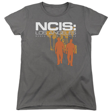 Charcoal women's t-shirt with NCIS Los Angeles Slow Walk graphic