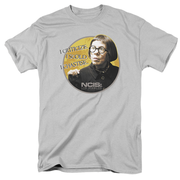 Silver men's regular fit t-shirt with NCIS Hetty graphic
