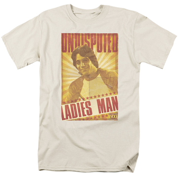 Cream men's regular fit t-shirt with Taxi Ladies Man graphic