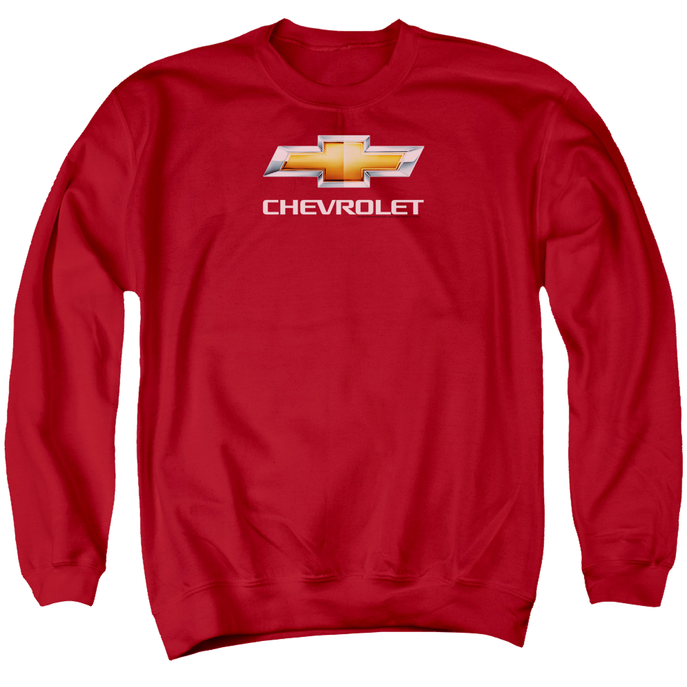 Chevrolet Chevy Bowtie Stacked - Men's Crewneck Sweatshirt Men's Crewneck Sweatshirt Chevrolet   