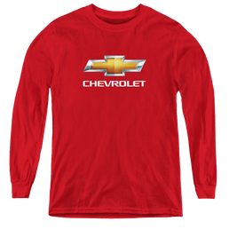 Chevrolet Chevy Bowtie Stacked - Youth Long Sleeve T-Shirt Youth Long Sleeve T-Shirt Chevrolet   