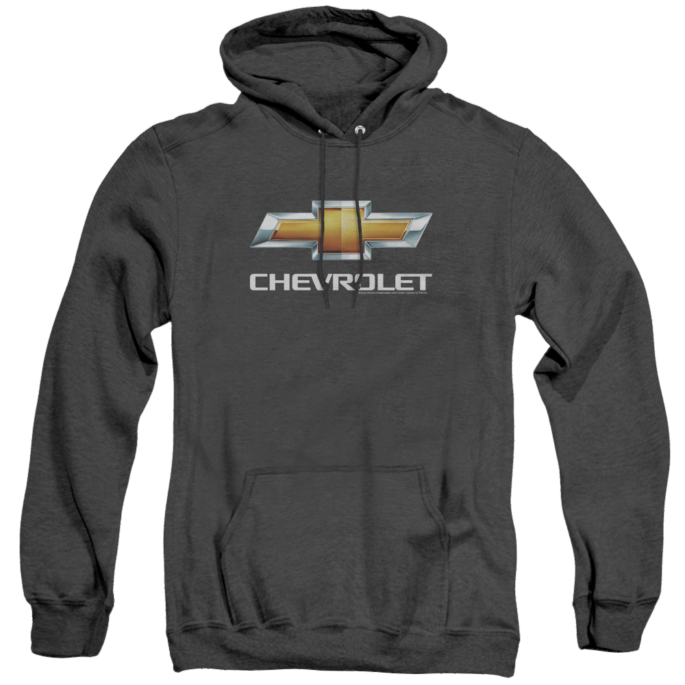 Chevrolet Chevy Bowtie Stacked - Heather Pullover Hoodie Heather Pullover Hoodie Chevrolet   