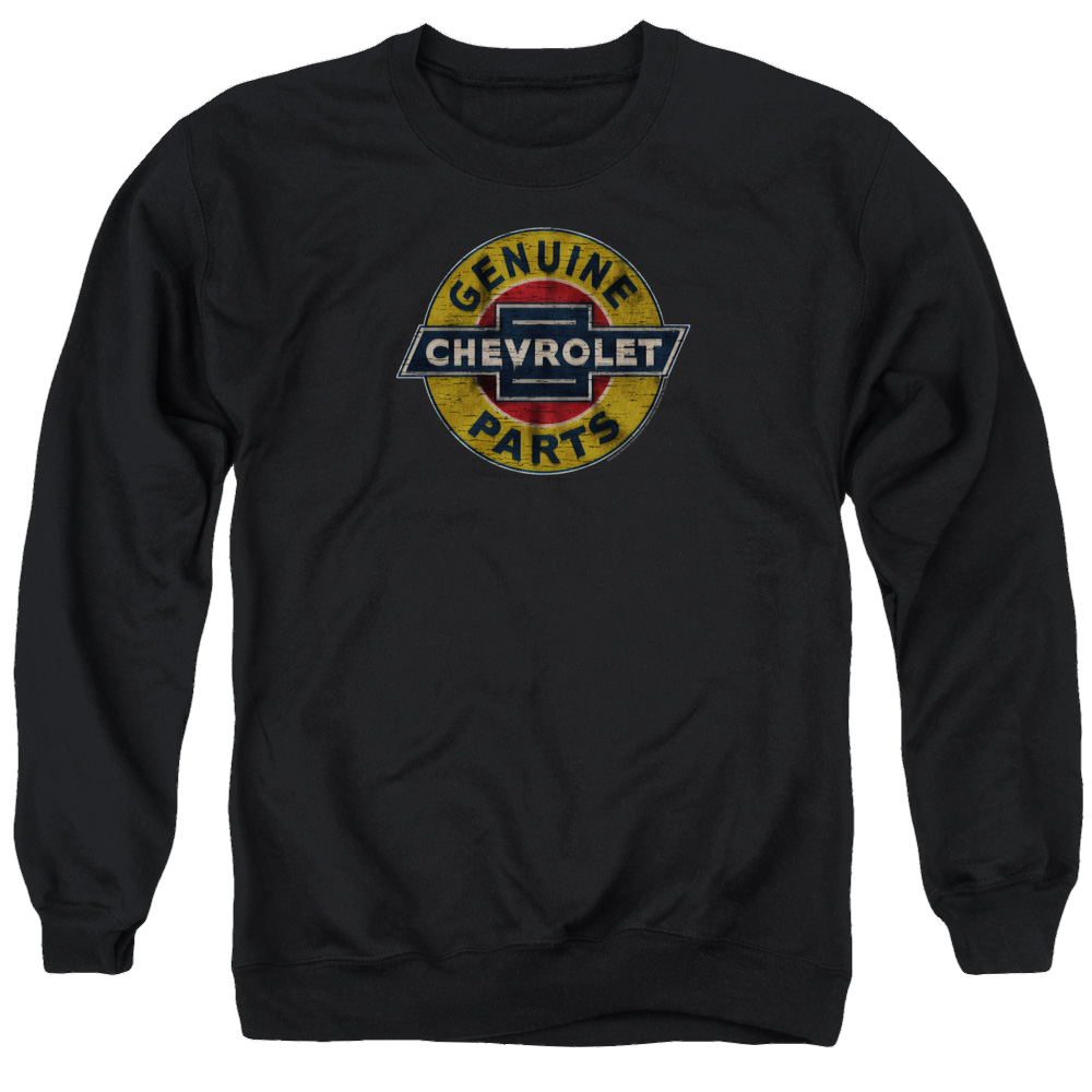 Chevrolet Genuine Chevy Parts Distressed Sign - Men's Crewneck Sweatshirt Men's Crewneck Sweatshirt Chevrolet   