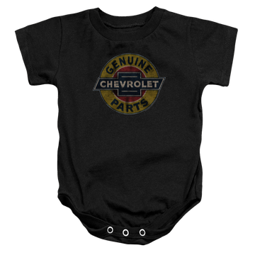 Chevrolet Genuine Chevy Parts Distressed Sign - Baby Bodysuit Baby Bodysuit Chevrolet   