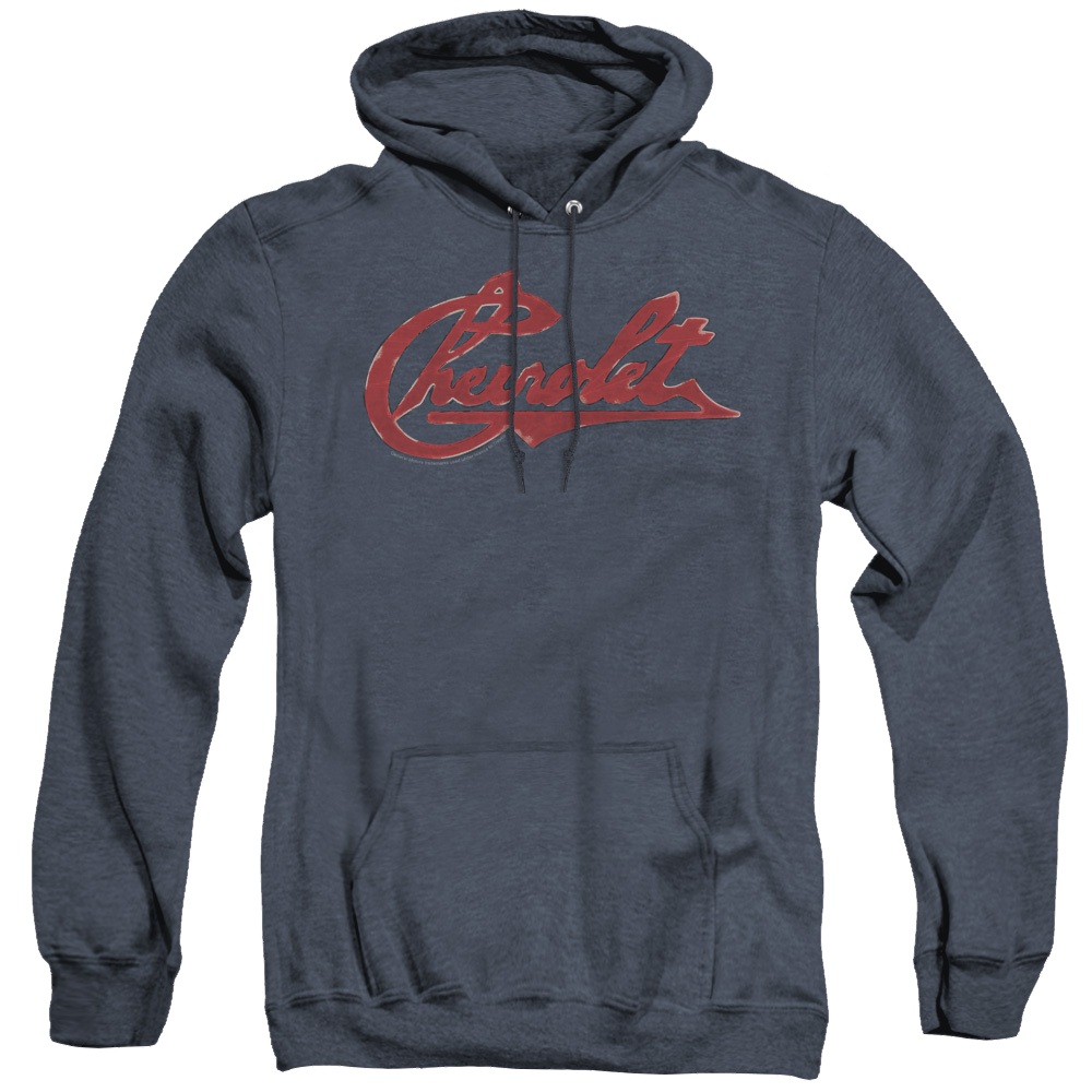 Chevrolet Chevrolet Script Distressed - Heather Pullover Hoodie Heather Pullover Hoodie Chevrolet   