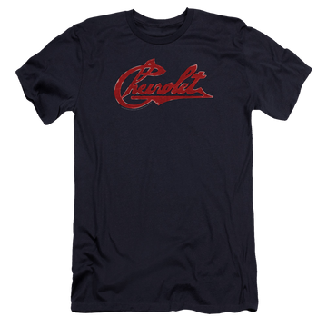 Chevrolet Chevrolet Script Distressed - Men's Premium Slim Fit T-Shirt Men's Premium Slim Fit T-Shirt Chevrolet   