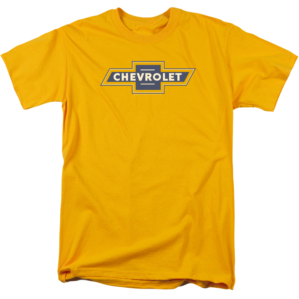 Chevrolet Blue And Gold Vintage Bowtie - Men's Regular Fit T-Shirt Men's Regular Fit T-Shirt Chevrolet   