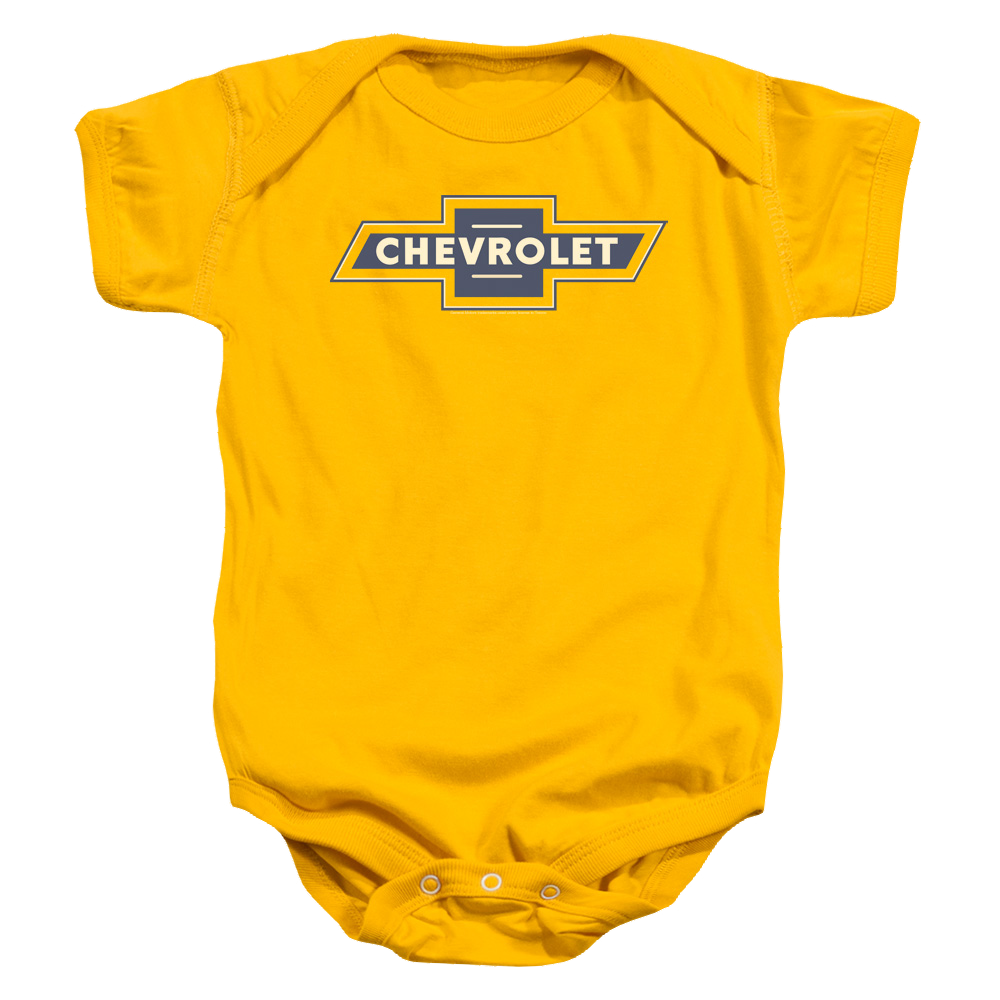 Chevrolet Blue And Gold Vintage Bowtie - Baby Bodysuit Baby Bodysuit Chevrolet   