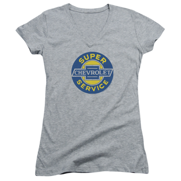 Chevrolet Chevy Super Service - Juniors V-Neck T-Shirt Juniors V-Neck T-Shirt Chevrolet   