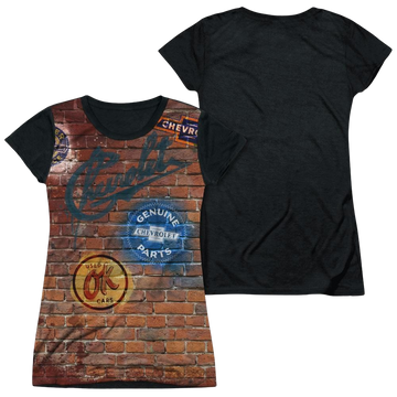 Chevrolet Chevy Shop Wall - Juniors Black Back T-Shirt Juniors Black Back T-Shirt Chevrolet   