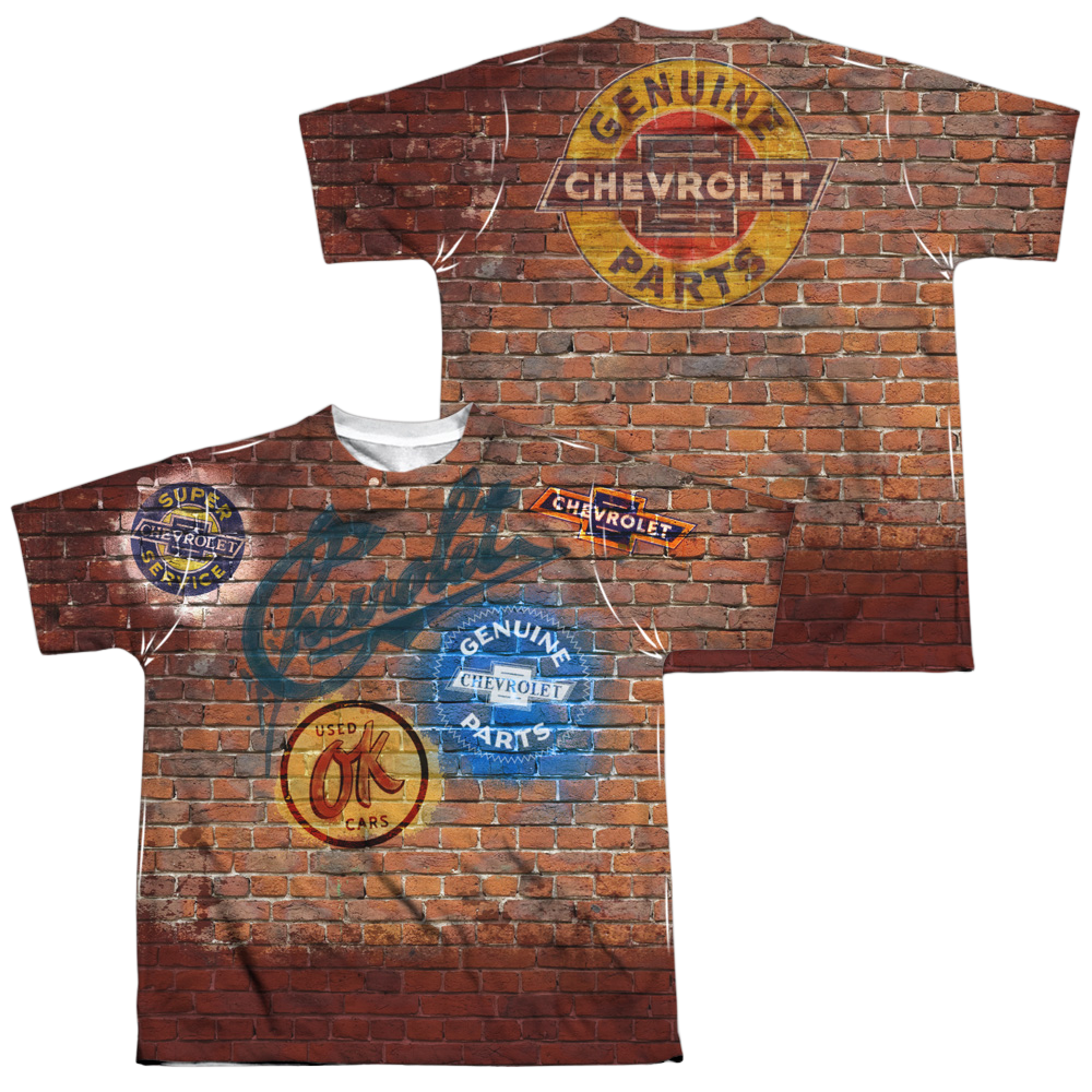 Chevrolet Chevy Shop Wall - Youth All-Over Print T-Shirt (Ages 8-12) Youth All-Over Print T-Shirt (Ages 8-12) Chevrolet   