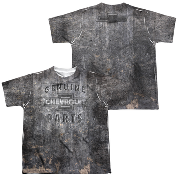 Chevrolet Metal Bowtie youth all-over print t-shirt for ages 8 to 12