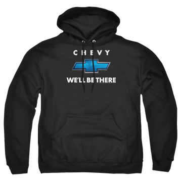 Black pullover hoodie with Chevrolet Well Be There graphic