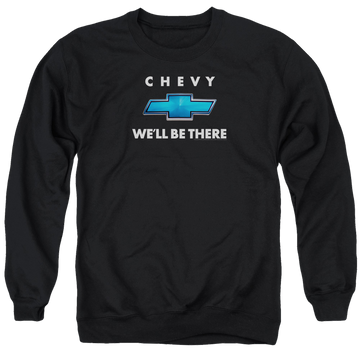 Black men's crewneck sweatshirt with Chevrolet Well Be There graphic