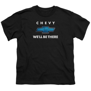 Black youth t-shirt for ages 8 to 12 with Chevrolet Well Be There graphic