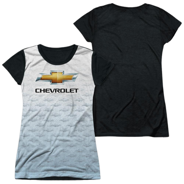 Chevrolet Logo Repeat - Juniors Black Back T-Shirt Juniors Black Back T-Shirt Chevrolet   