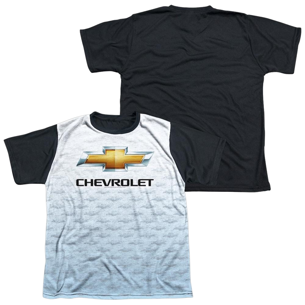 Chevrolet Logo Repeat - Youth Black Back T-Shirt (Ages 8-12) Youth Black Back T-Shirt (Ages 8-12) Chevrolet   