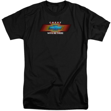 Black men's tall fit t-shirt with Chevrolet Chevy Well Be There Tv Spot graphic