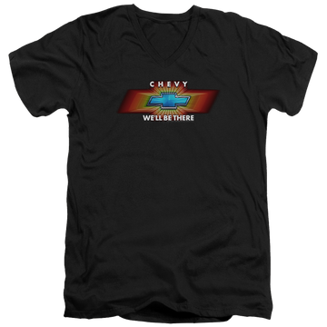 Black men's v-neck t-shirt with Chevrolet Chevy Well Be There Tv Spot graphic