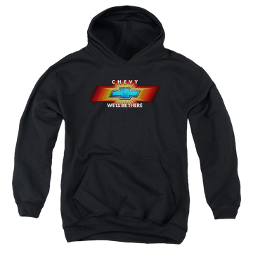 Black youth hoodie for ages 8 to 12 with Chevrolet Chevy Well Be There Tv Spot graphic