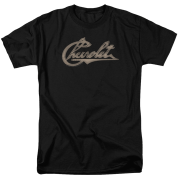 Black men's regular fit t-shirt with Chevrolet Chevy Script graphic