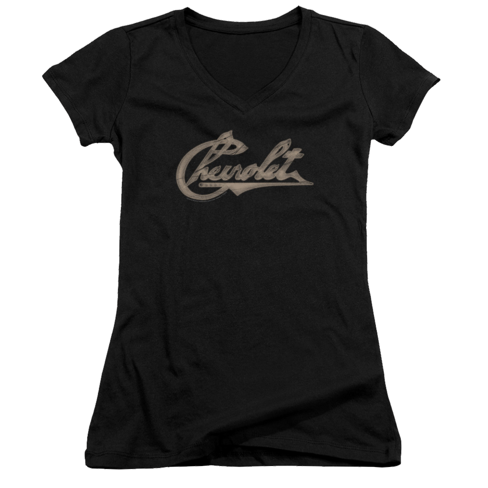Chevrolet Chevy Script - Juniors V-Neck T-Shirt Juniors V-Neck T-Shirt Chevrolet   