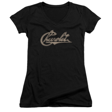 Chevrolet Chevy Script - Juniors V-Neck T-Shirt Juniors V-Neck T-Shirt Chevrolet   