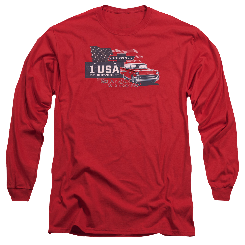 Chevrolet See The Usa - Men's Long Sleeve T-Shirt Men's Long Sleeve T-Shirt Chevrolet   