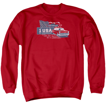 Chevrolet See The Usa - Men's Crewneck Sweatshirt Men's Crewneck Sweatshirt Chevrolet   