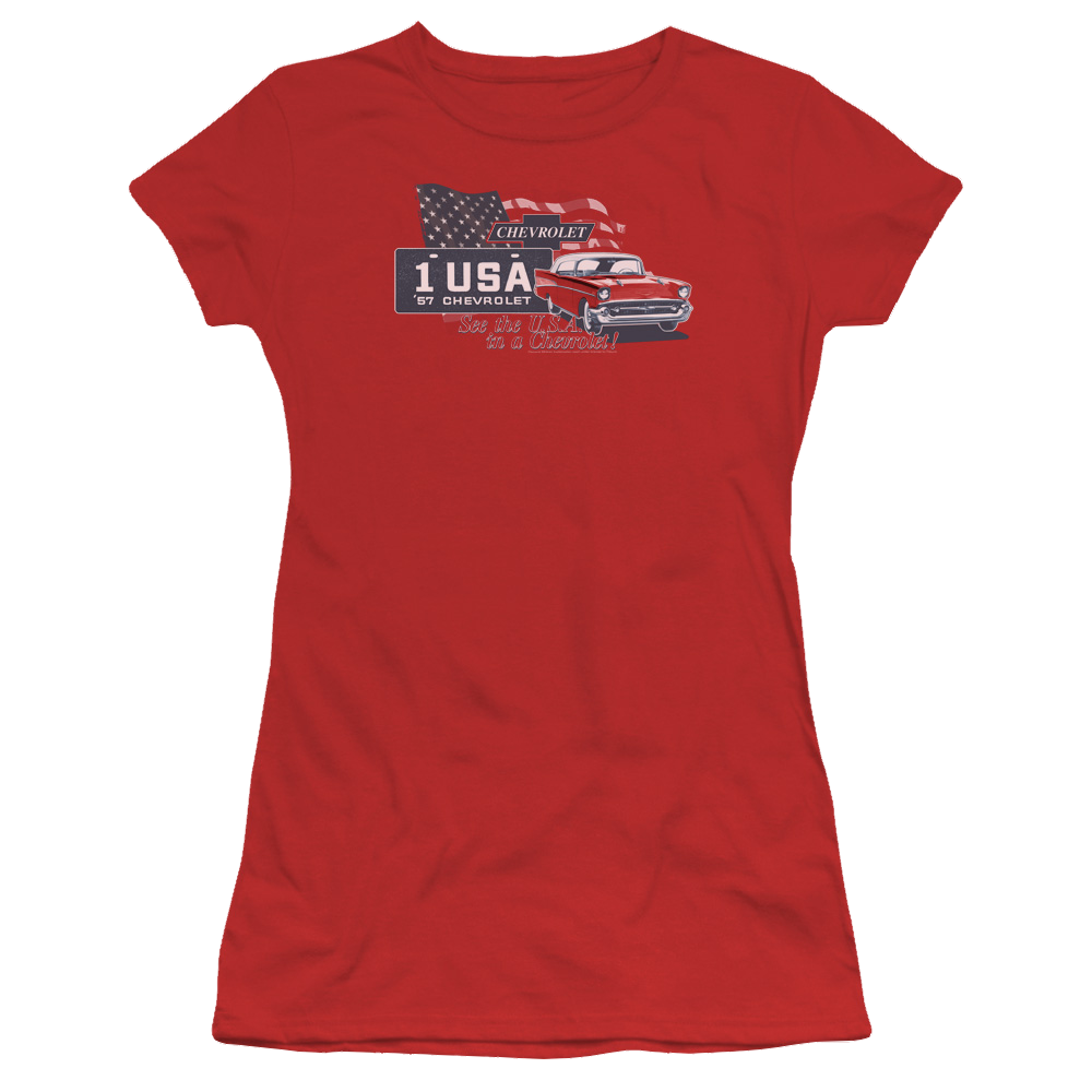 Chevrolet See The Usa - Juniors T-Shirt Juniors T-Shirt Chevrolet   