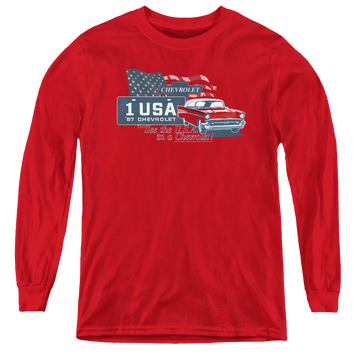 Chevrolet See The Usa - Youth Long Sleeve T-Shirt Youth Long Sleeve T-Shirt Chevrolet   