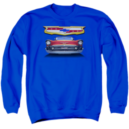 Chevrolet 1957 Bel Air Grille - Men's Crewneck Sweatshirt Men's Crewneck Sweatshirt Chevrolet   