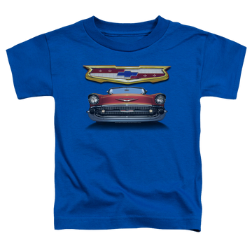 Royal kid's t-shirt for ages 4 to 7 with Chevrolet 1957 Bel Air Grille graphic