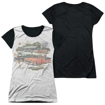 Chevrolet Washed Out - Juniors Black Back T-Shirt Juniors Black Back T-Shirt Chevrolet   
