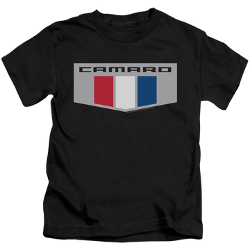 Black kid's t-shirt for ages 4 to 7 with Chevrolet Chrome Emblem graphic