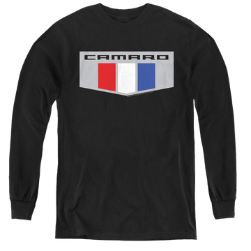 Black youth long sleeve t-shirt with Chevrolet Chrome Emblem graphic