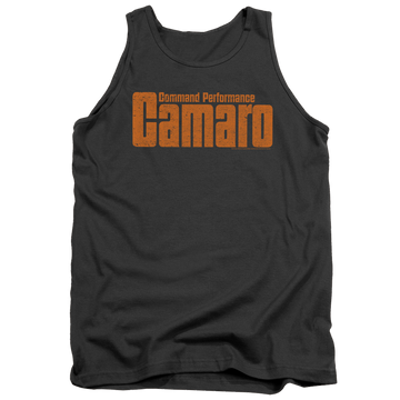 Charcoal men's tank with Chevrolet Command Performance graphic
