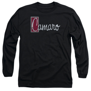 Black men's long sleeve t-shirt with Chevrolet Chrome Script graphic