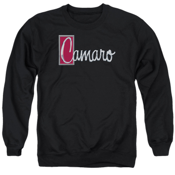 Black men's crewneck sweatshirt with Chevrolet Chrome Script graphic