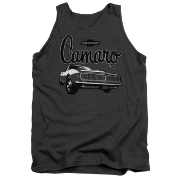 Charcoal men's tank with Chevrolet Script Car graphic