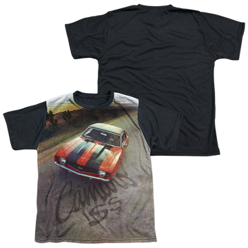Chevrolet Camaro Ss youth black back t-shirt for ages 8 to 12