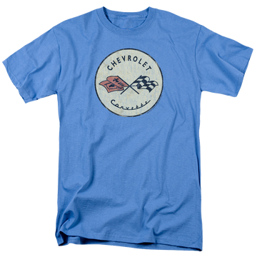 Carolina blue men's regular fit t-shirt with Chevrolet Old Vette graphic