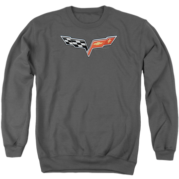 Chevrolet The Vette Medallion - Men's Crewneck Sweatshirt Men's Crewneck Sweatshirt Chevrolet   