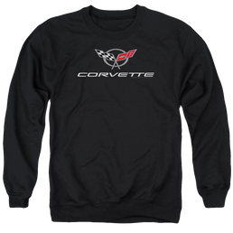 Chevrolet Corvette Modern Emblem - Men's Crewneck Sweatshirt Men's Crewneck Sweatshirt Chevrolet   